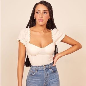 Reformation white jewel top